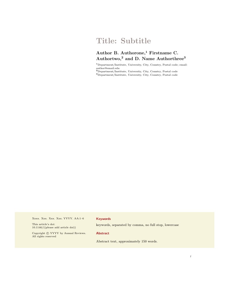 Annual Reviews "Style 1" Template