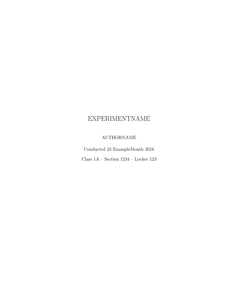 College Chemistry Lab Report
