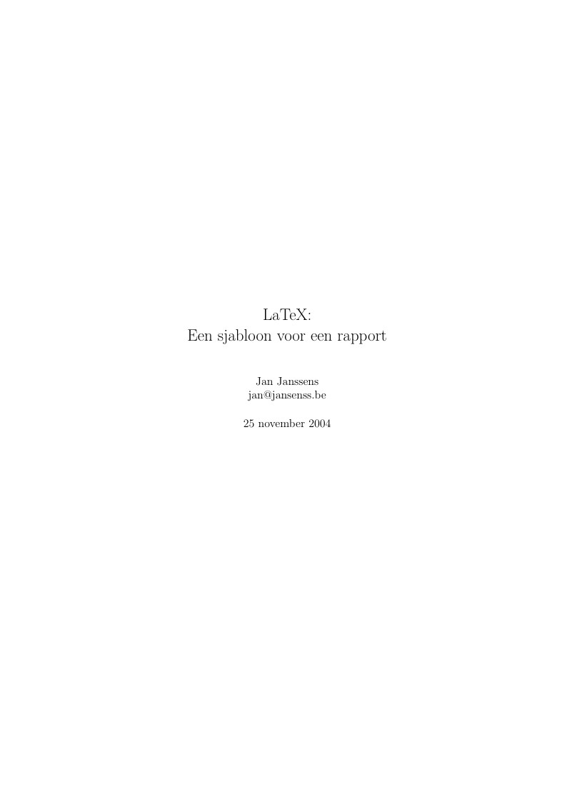 Een sjabloon voor een rapport