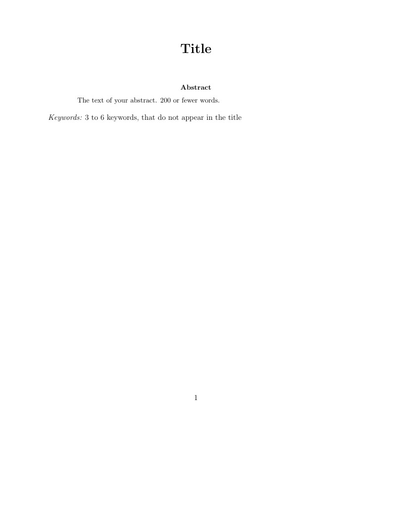 Journal of the American Statistical Association (JASA) Template