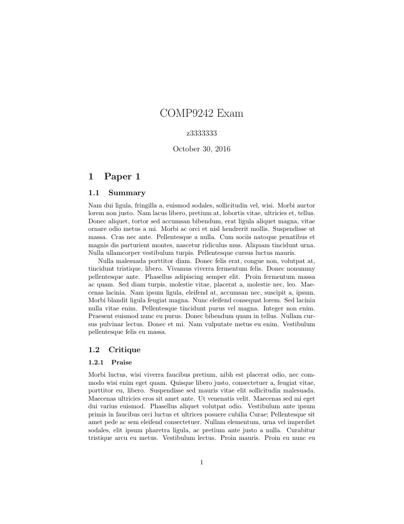 COMP9242 Exam Template