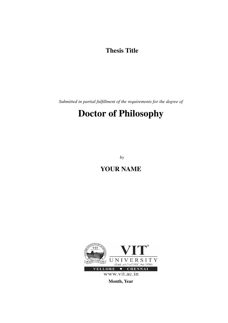 PhD thesis Template 