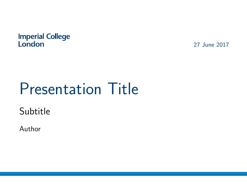 Approved Imperial College London Beamer Presentation Template