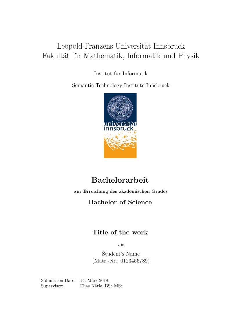 Bachelor/Master Thesis Template STI