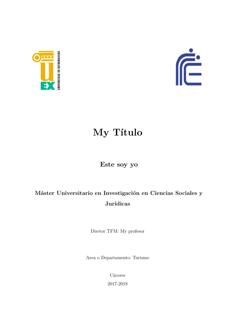 Thesis template for UNEX TFM