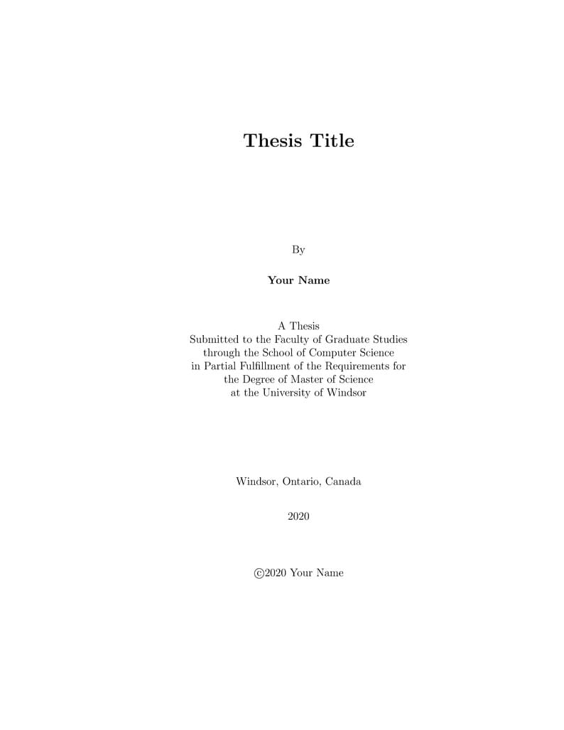 University of Windsor  Manuscript  Thesis Template