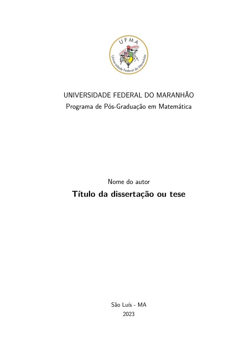 Dissertação - Tese - Matemática -  UFMA