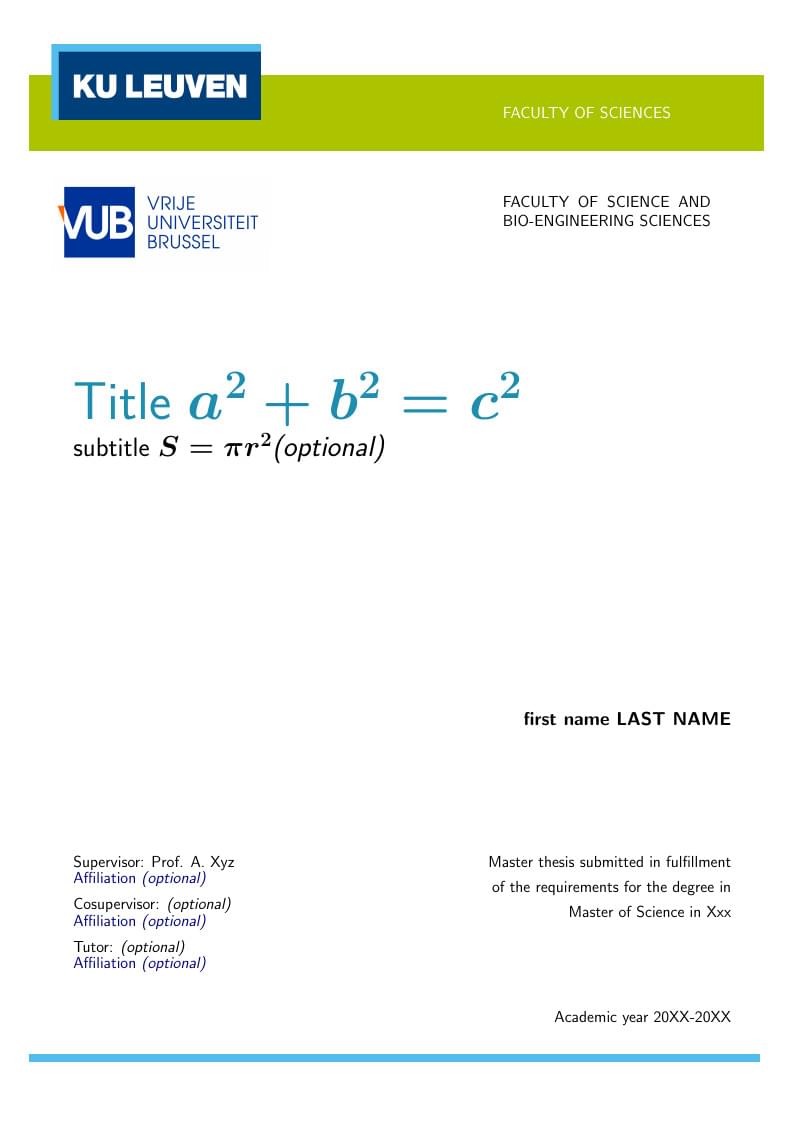 KUL  VUB Master Dissertation template