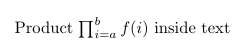Example of limit expression inside text